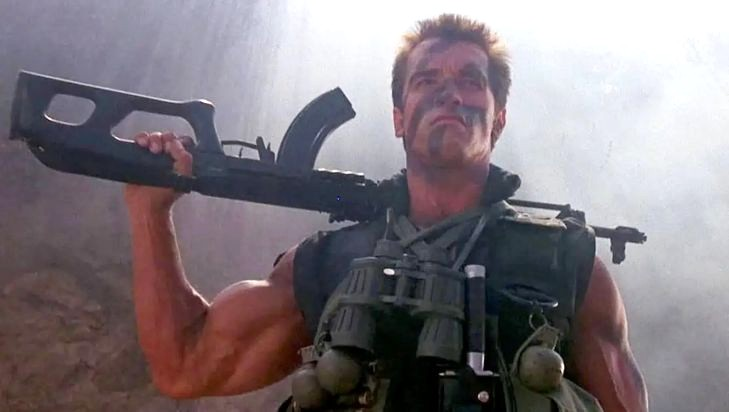 Commando (1985) — Arnold Schwarzenegger as John Matrix in a Classic Action Scene